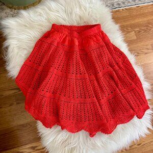 Unique Orange Knit Toddler's Skirt Long